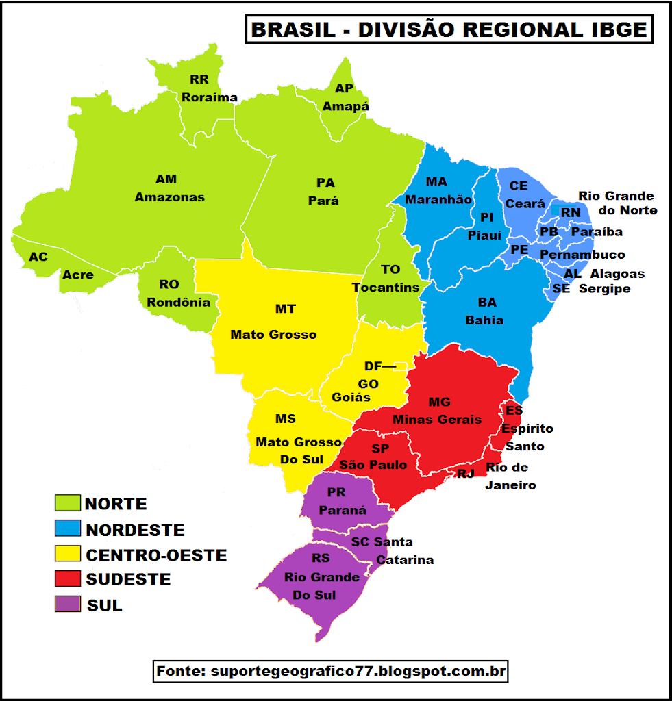 As 5 Regiões do Brasil – Como ele é separado e suas características